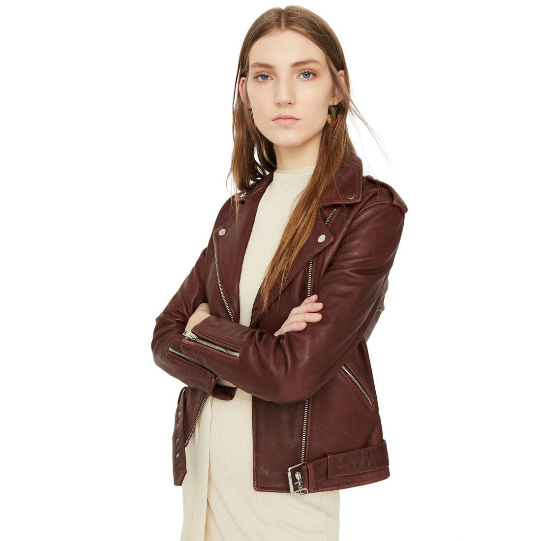 ライダースジャケット TANYA （ボルドー） -MANGO - マンゴ公式