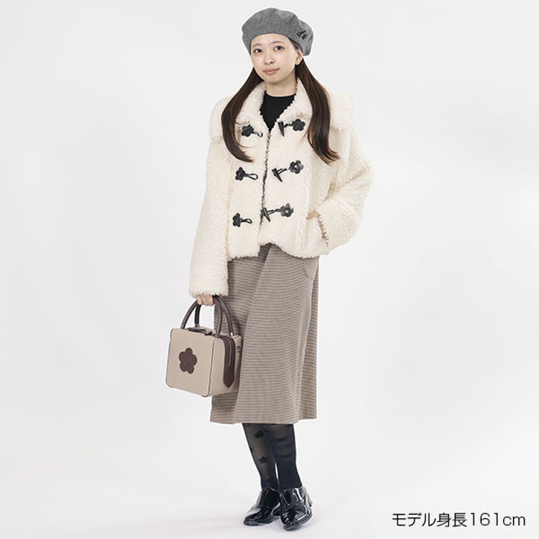 マリークワント MARY QUANT ボアダッフル ブルゾン （ブラック