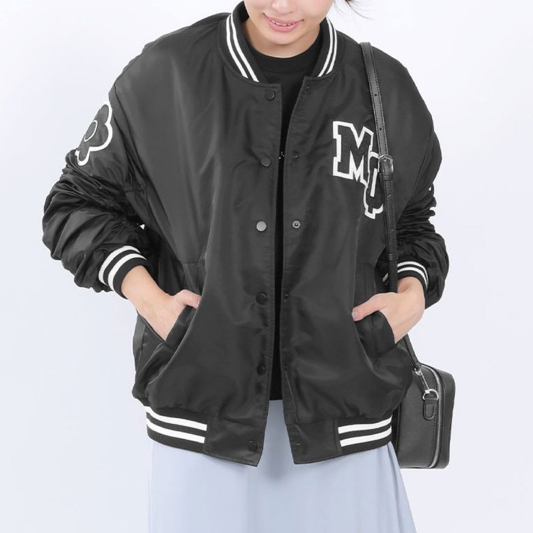 マリークワント MARY QUANT ナイロンスタジャン ブルゾン （ピンク