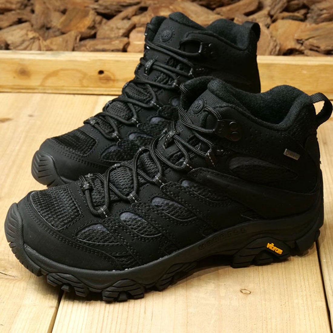 メレル MERRELL W MOAB 3 SYNTHETIC MID GORE-TEX BLACK/BLACK
