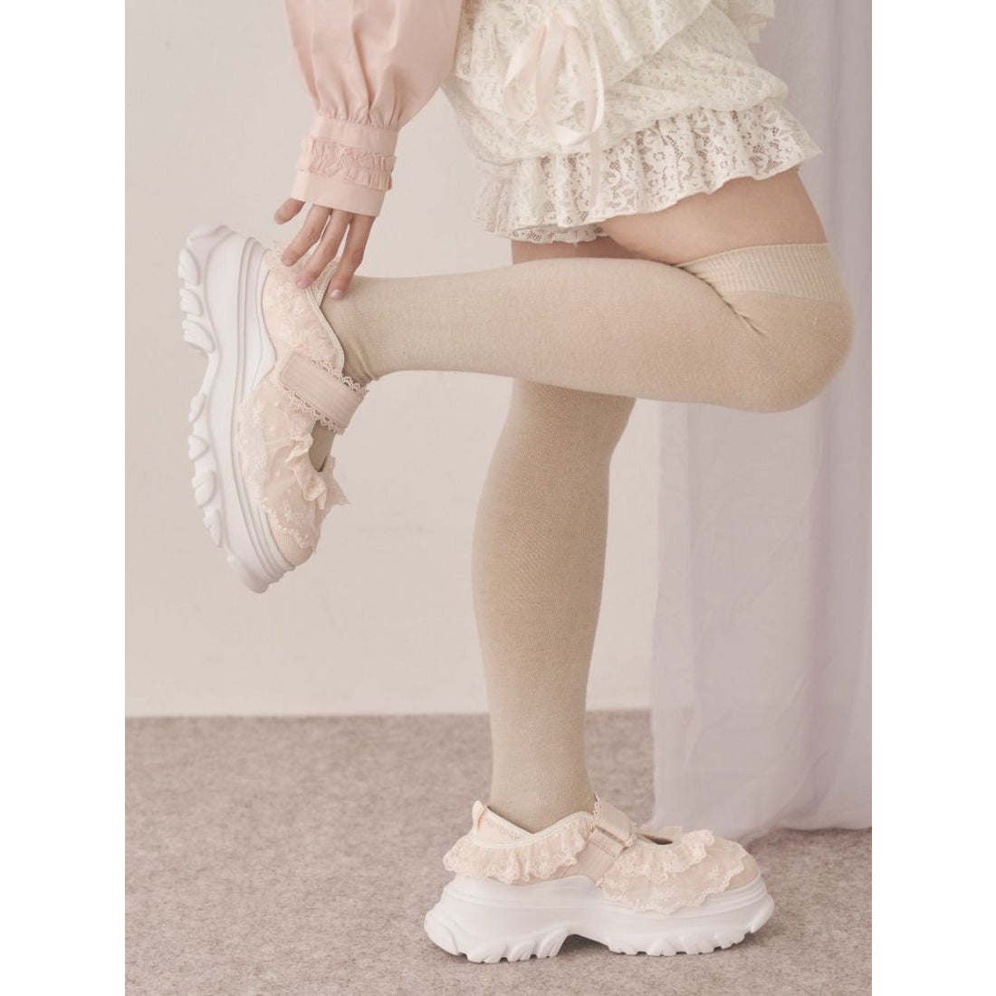 メリージェニー merry jenny frill strap sneakers （ブラック） -靴