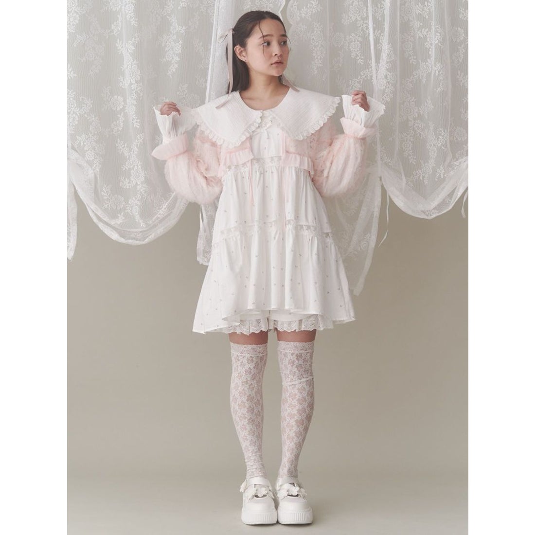 メリージェニー merry jenny flowerメッシュスニーカー （ブラック