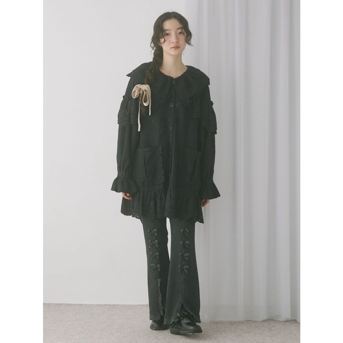 メリージェニー merry jenny フリルフリルレースジャケット （オフ