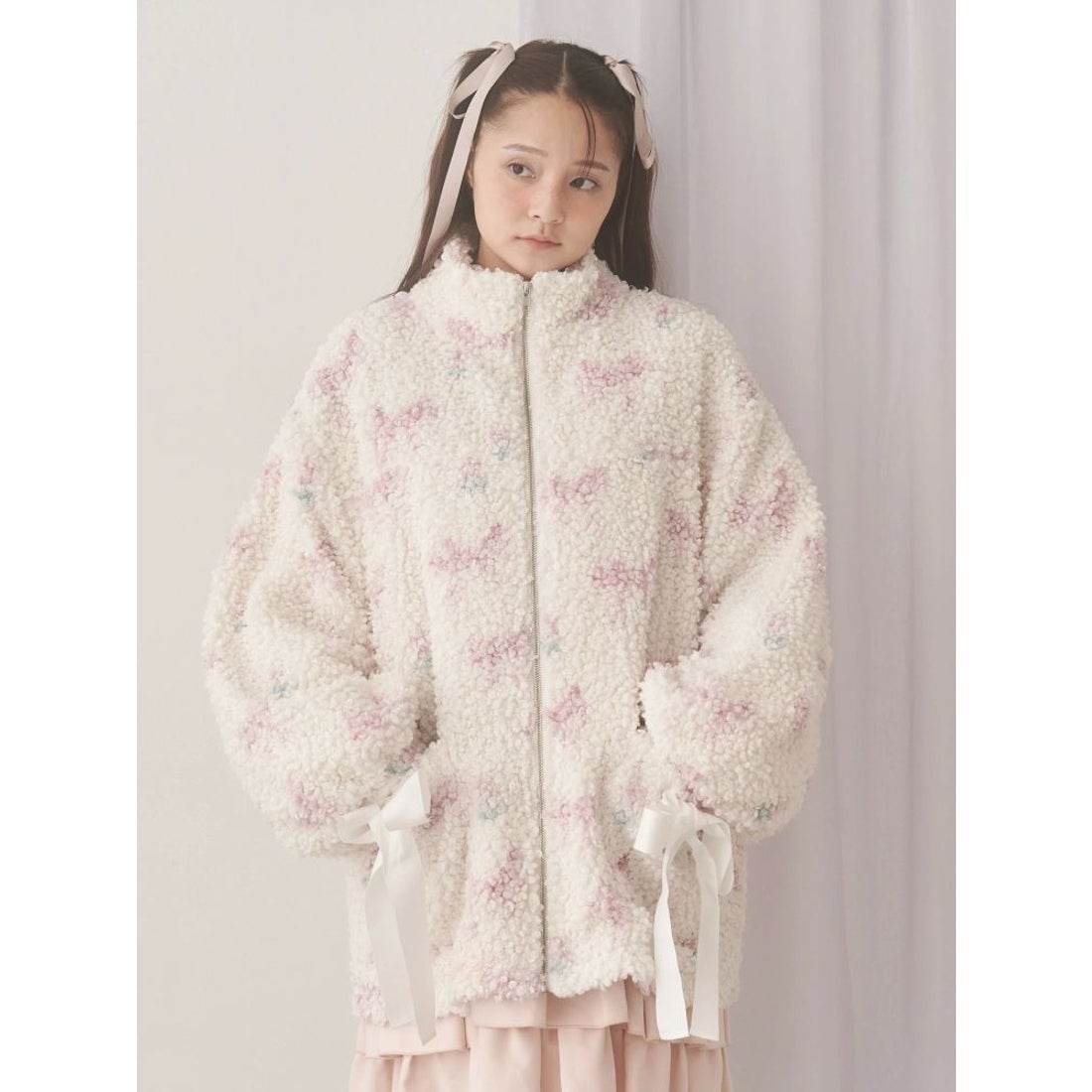 メリージェニー merry jenny Fluffy Tulip Boa Blouson （ブルー） -靴