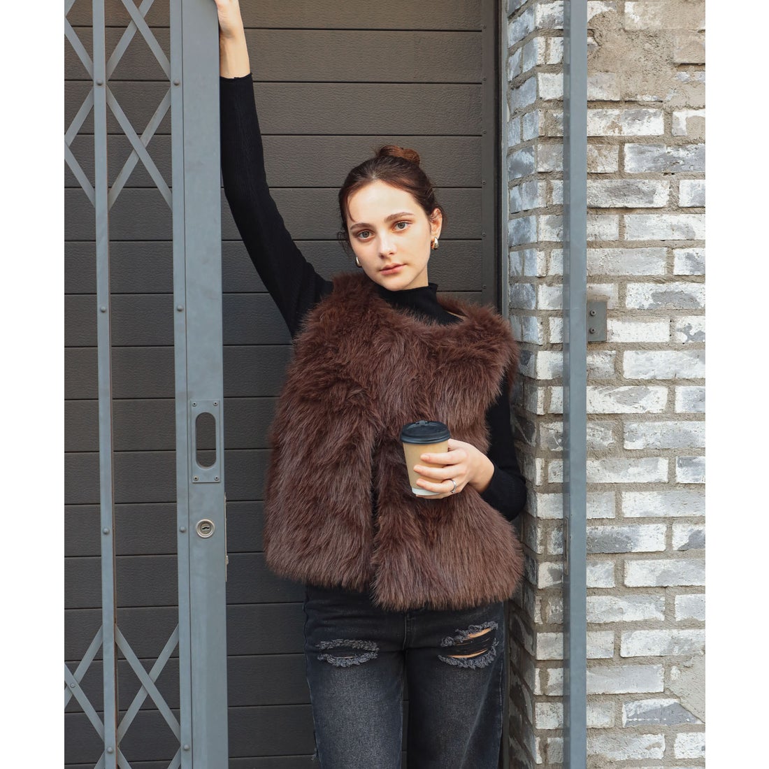 ミージェーン me Jane ファーベスト （ブラウン） - ファッション通販