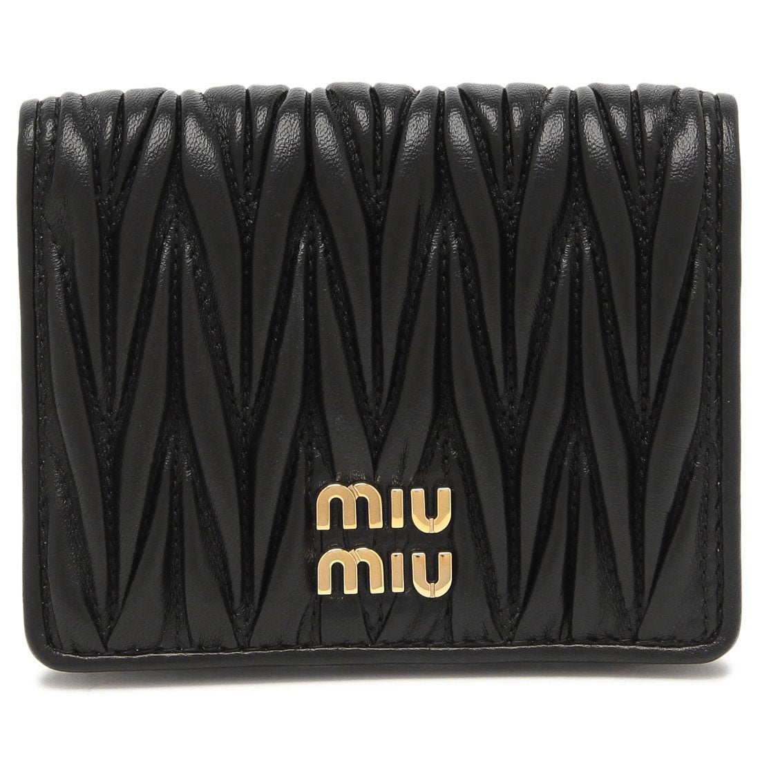 ミュウミュウ Miu Miu 二つ折り財布 マテラッセ ブラック レディース