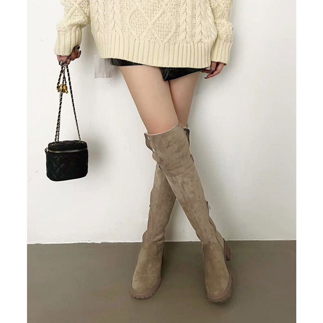 ミニミニストア miniministore ニーハイブーツ ロングブーツ スエード
