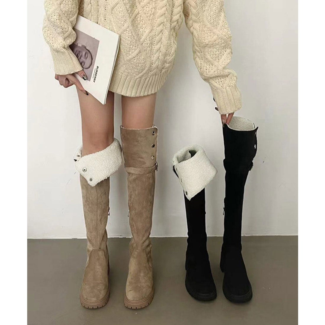 ミニミニストア miniministore ニーハイブーツ ロングブーツ スエード