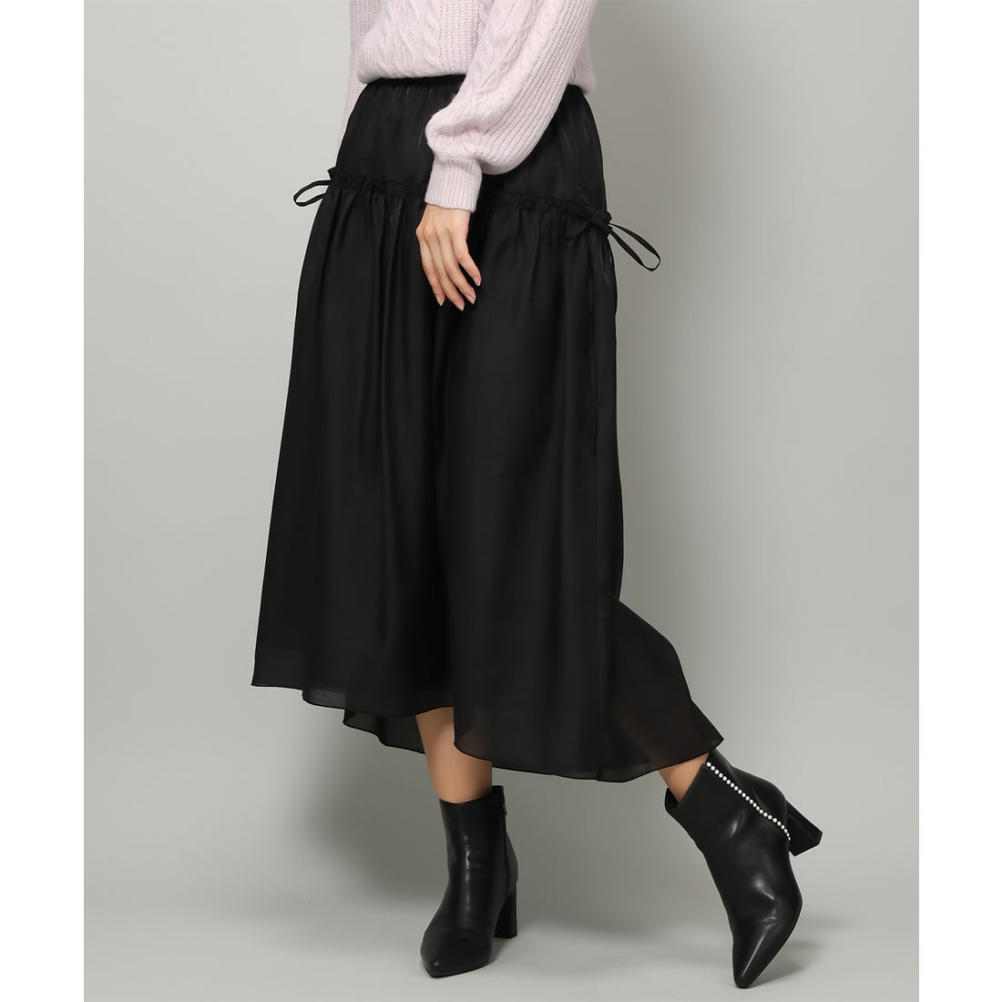 ミッシュマッシュ MISCH MASCH サイドリボンギャザーラメスカート