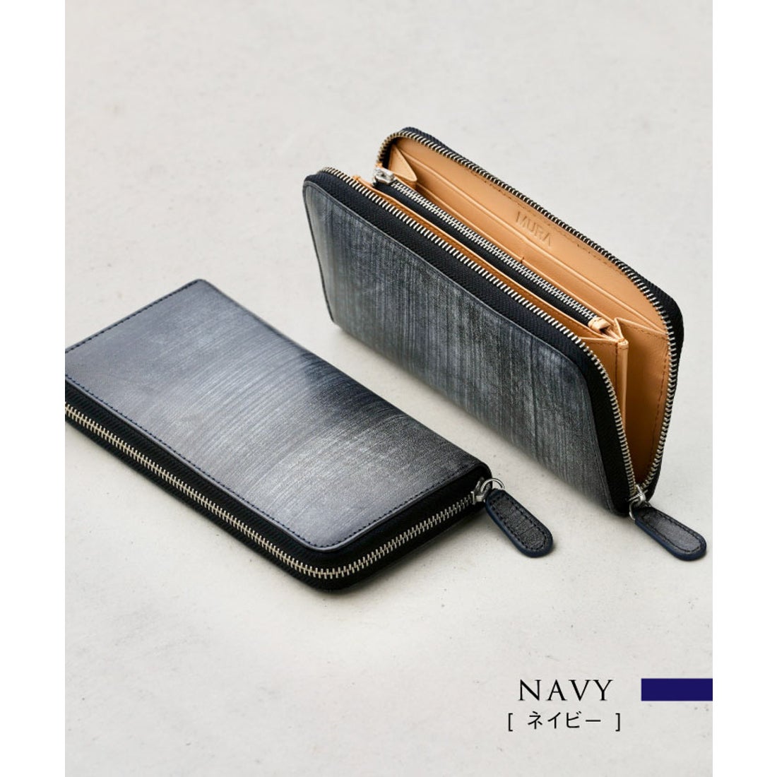 MURA ブライドルイタリアンレザー YKKラウンドファスナー スキミング