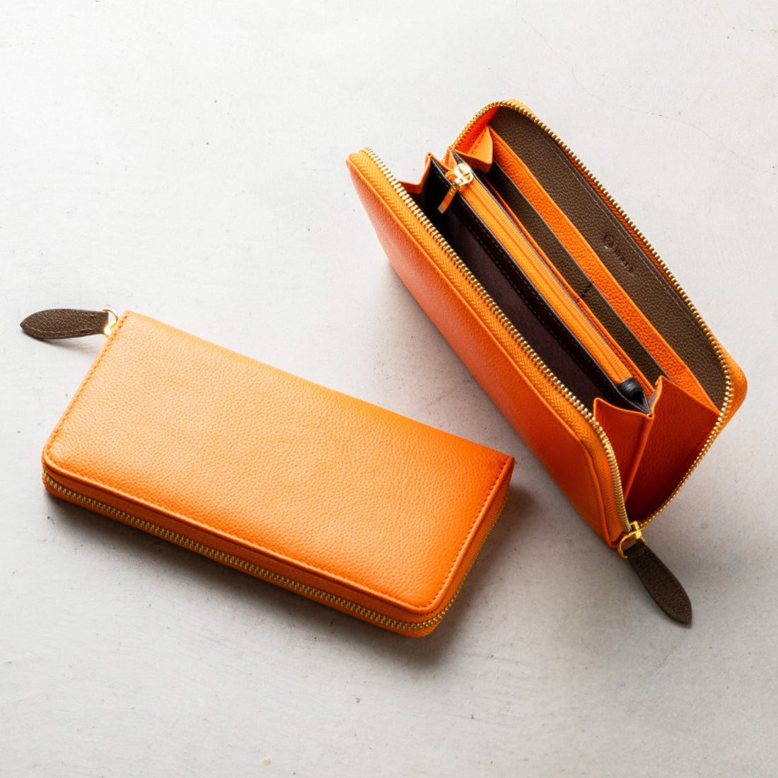 MURA ソフトシュリンクレザー バイカラー ラウンドファスナー 長財布