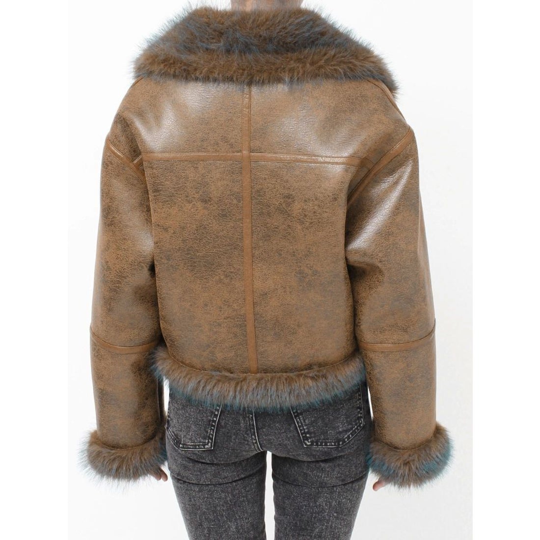 ムルーア MURUA アンイーブンショートムートンジャケット （ブラック