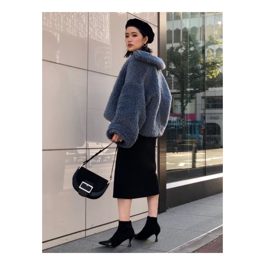 MURUA ボアジップアップブルゾン（ブラウン） -ファッション通販