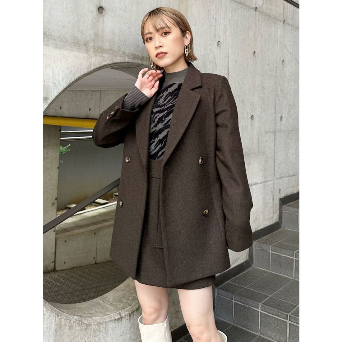 MURUA ウールライクテーラードジャケット【セット販売対象】（ブラウン