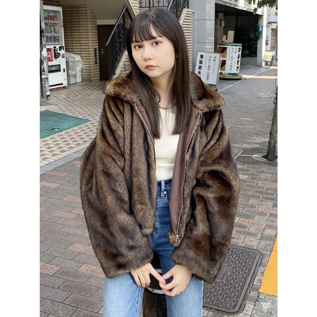 MURUA フェイクファーブルゾン（グレー） -ファッション通販 FASHION