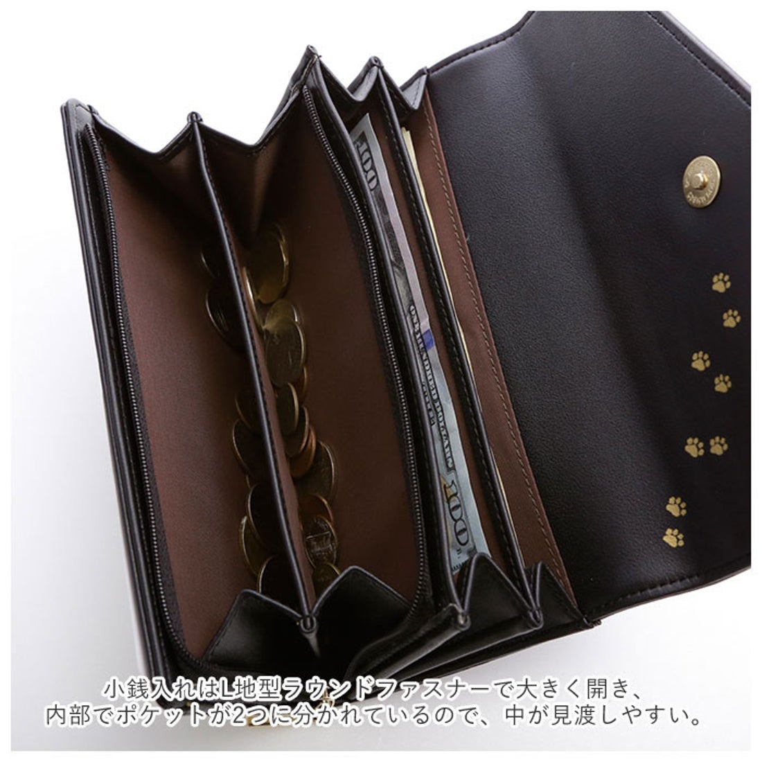 BACKYARD FAMILY ノーブランド No Brand 長財布 V字 ビジュー レター