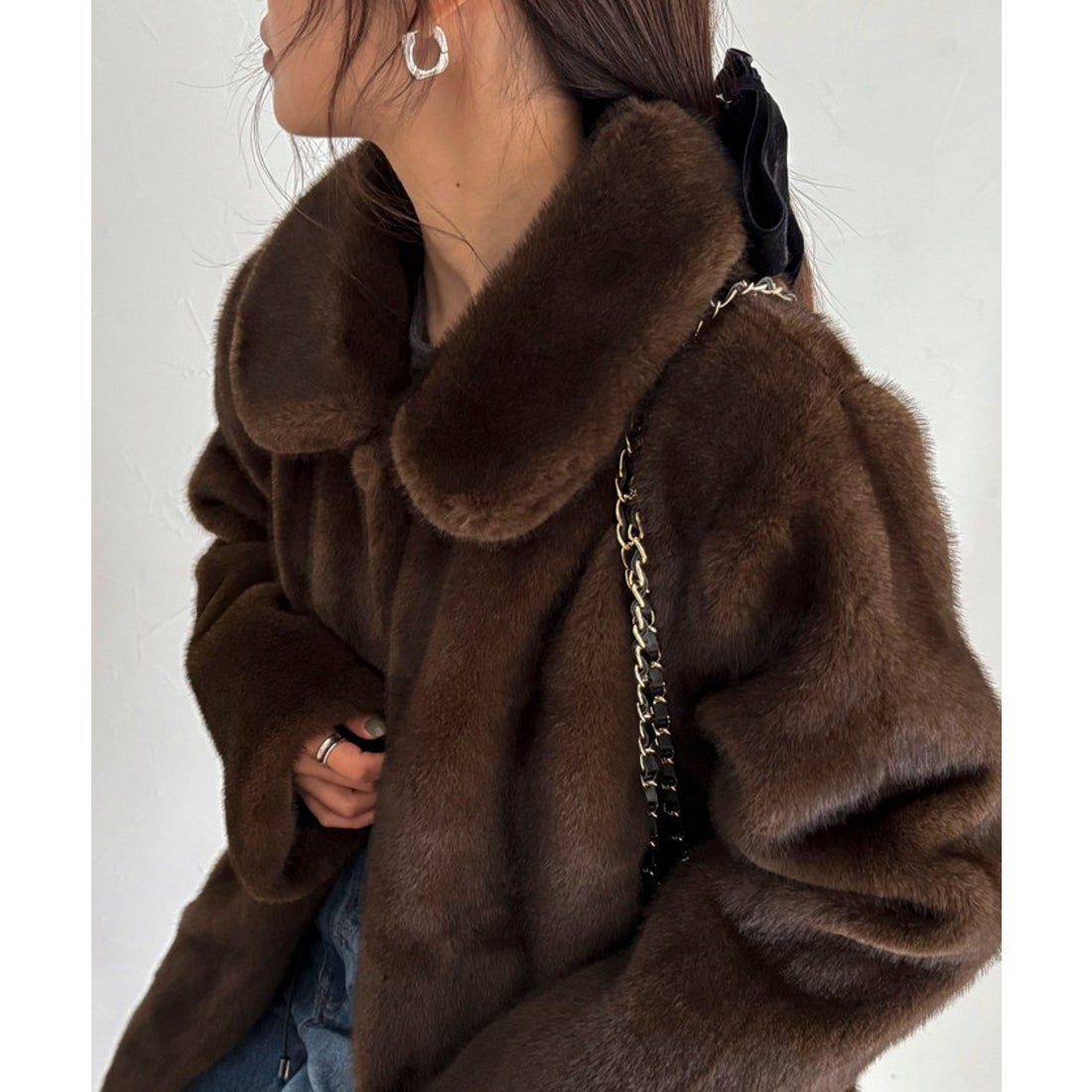 フレディエミュ fredy emue 【HAVELESS】CAROLミドル丈ファーコート