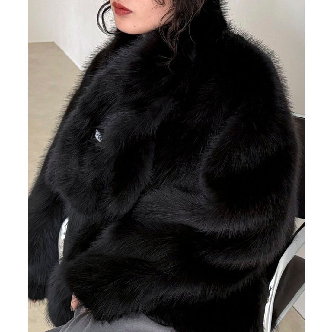 フレディエミュ fredy emue 【HAVELESS】BLAIRマフラ付きファーコート