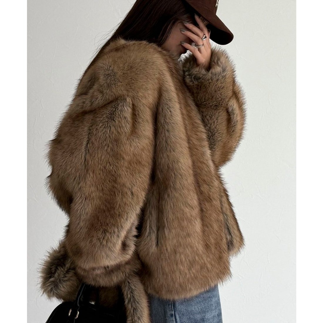 フレディエミュ fredy emue 【HAVELESS】BLAIRマフラ付きファーコート