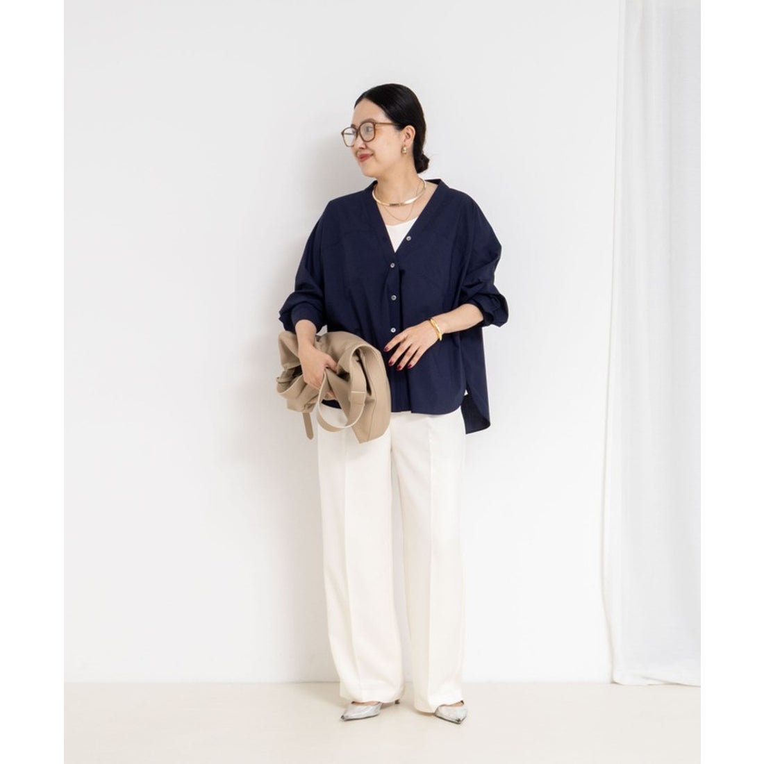 ノーリーズソフィー NOLLEY'S sophi タイプライターV/N2WAYシャツ