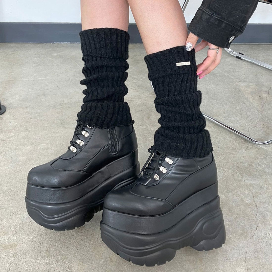 ノンヘッジ non-hedge プレートレッグウォーマー （グレー