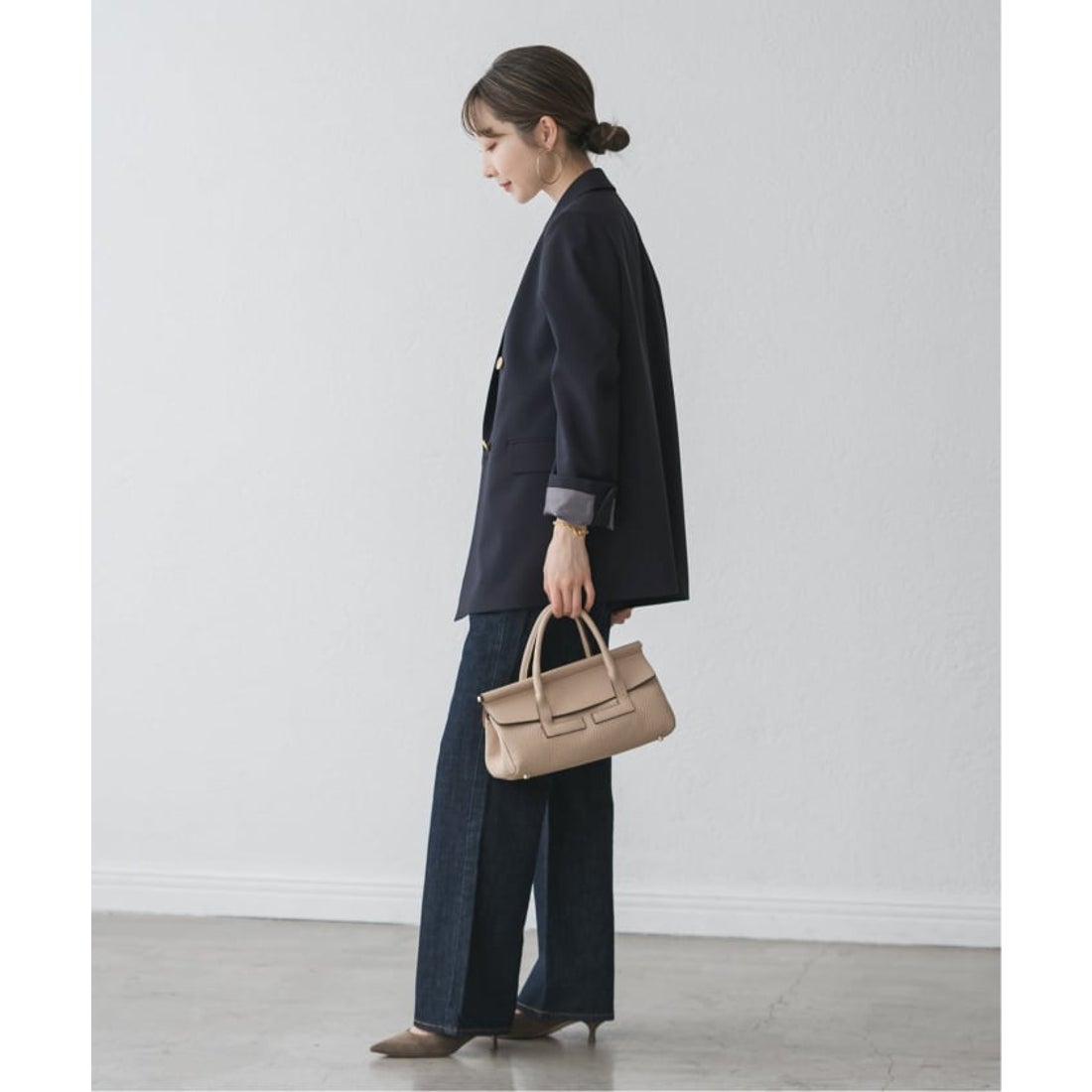 ノーブル NOBLE エステルツイルピークドラペルジャケット （ベージュ