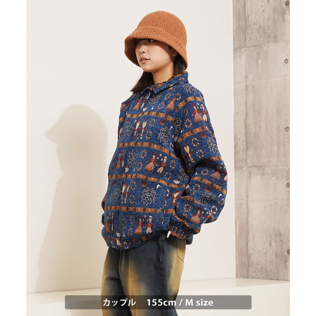 ワンフォークロージング 1111clothing ゴブラン織り ZIP ジャケット