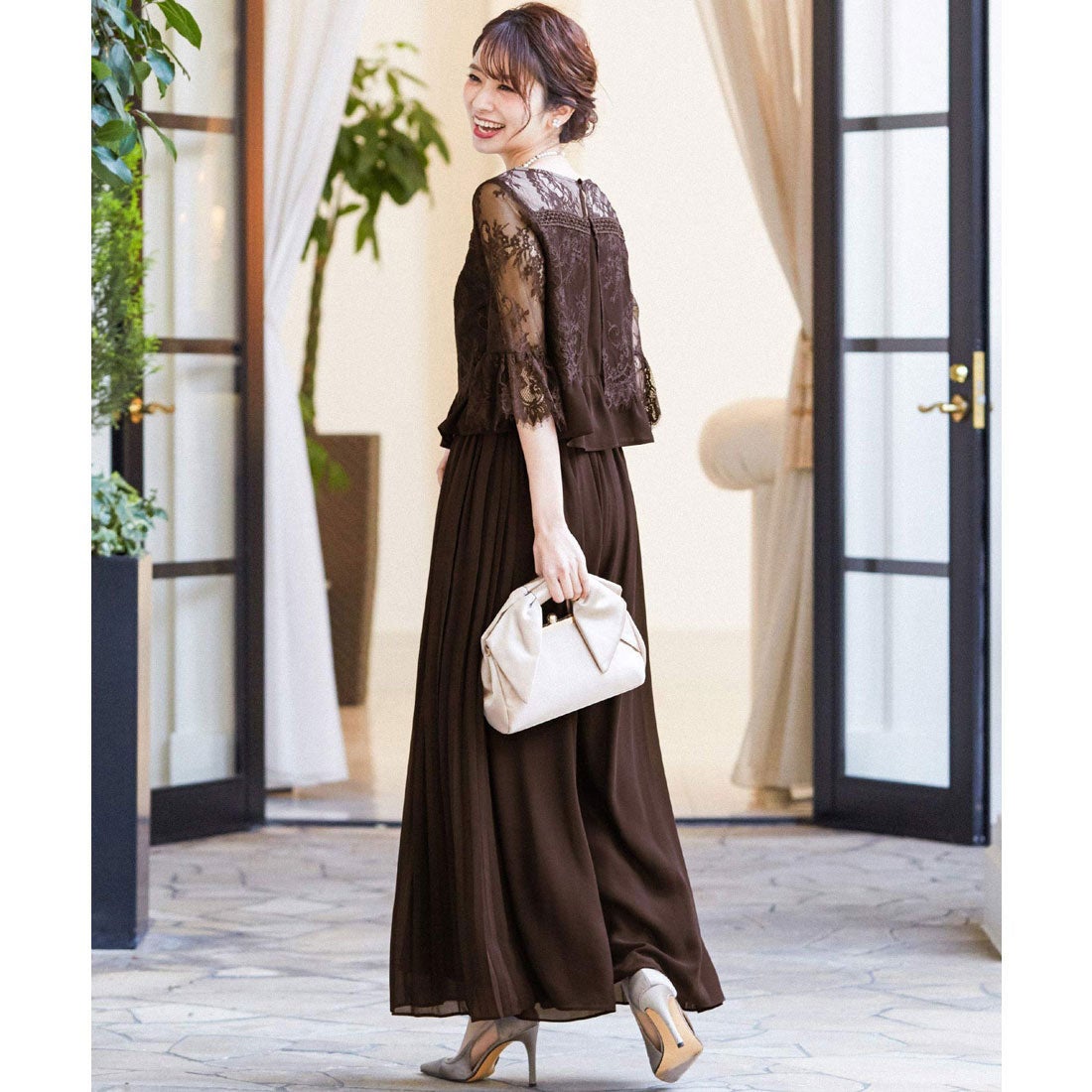 ニアナ niana レーストップスワイドパンツセットアップ 結婚式