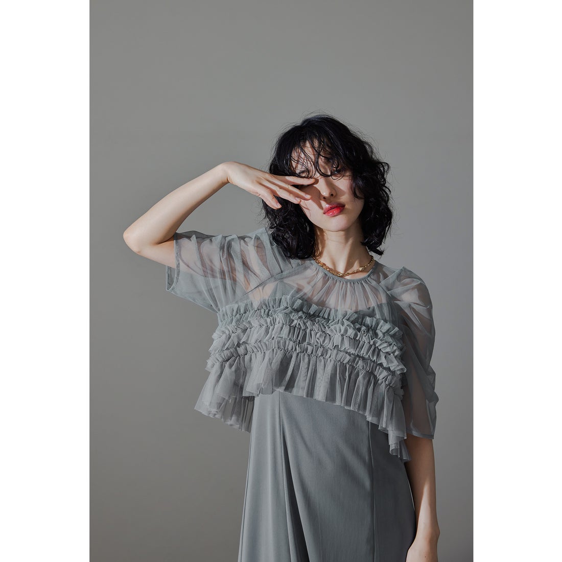 ニアナ niana フリルチュールエアリードレス ボレロセット キャミ