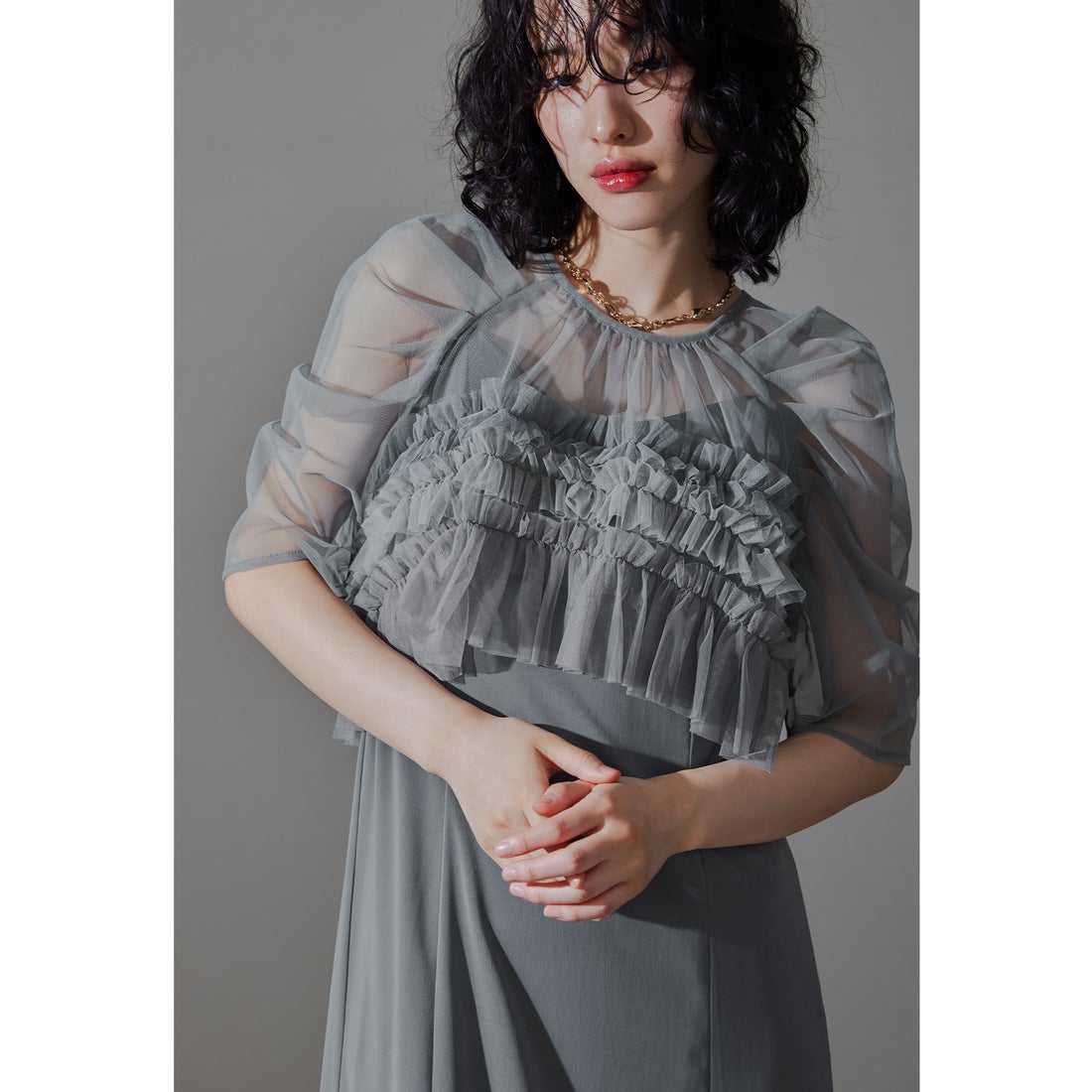 ニアナ niana フリルチュールエアリードレス ボレロセット キャミ