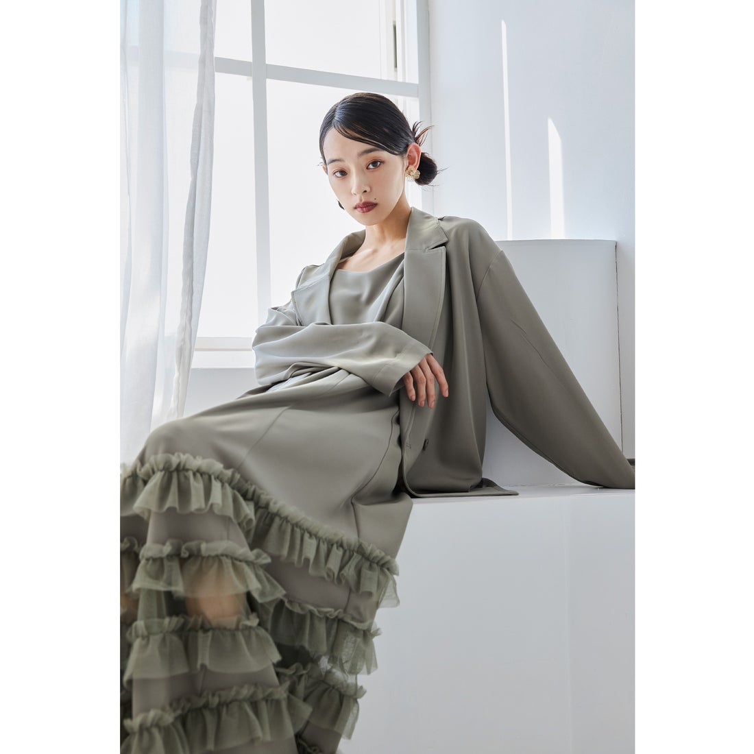 ニアナ niana トランスペアレントヘムセットアップドレス 2点セット