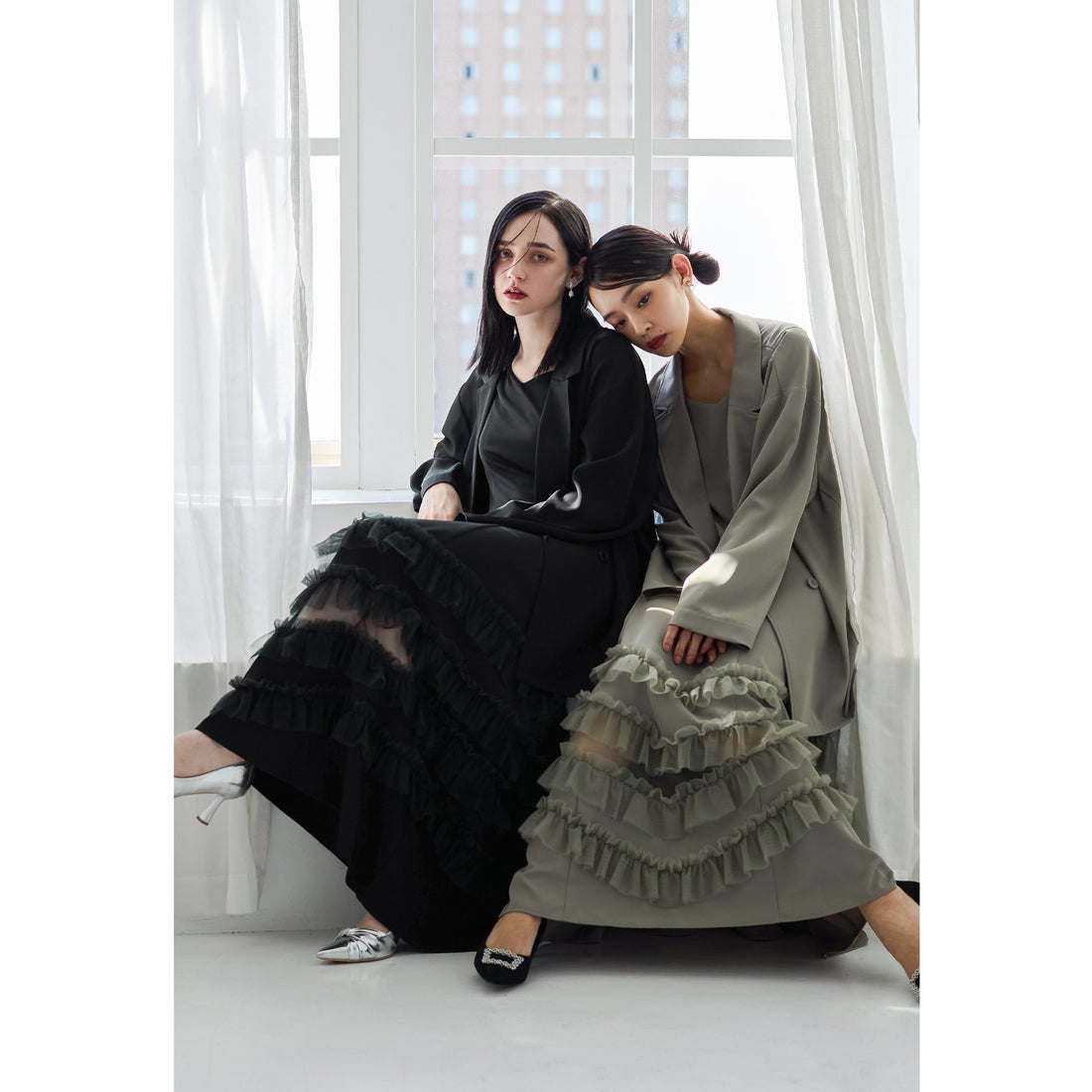 ニアナ niana トランスペアレントヘムセットアップドレス 2点セット