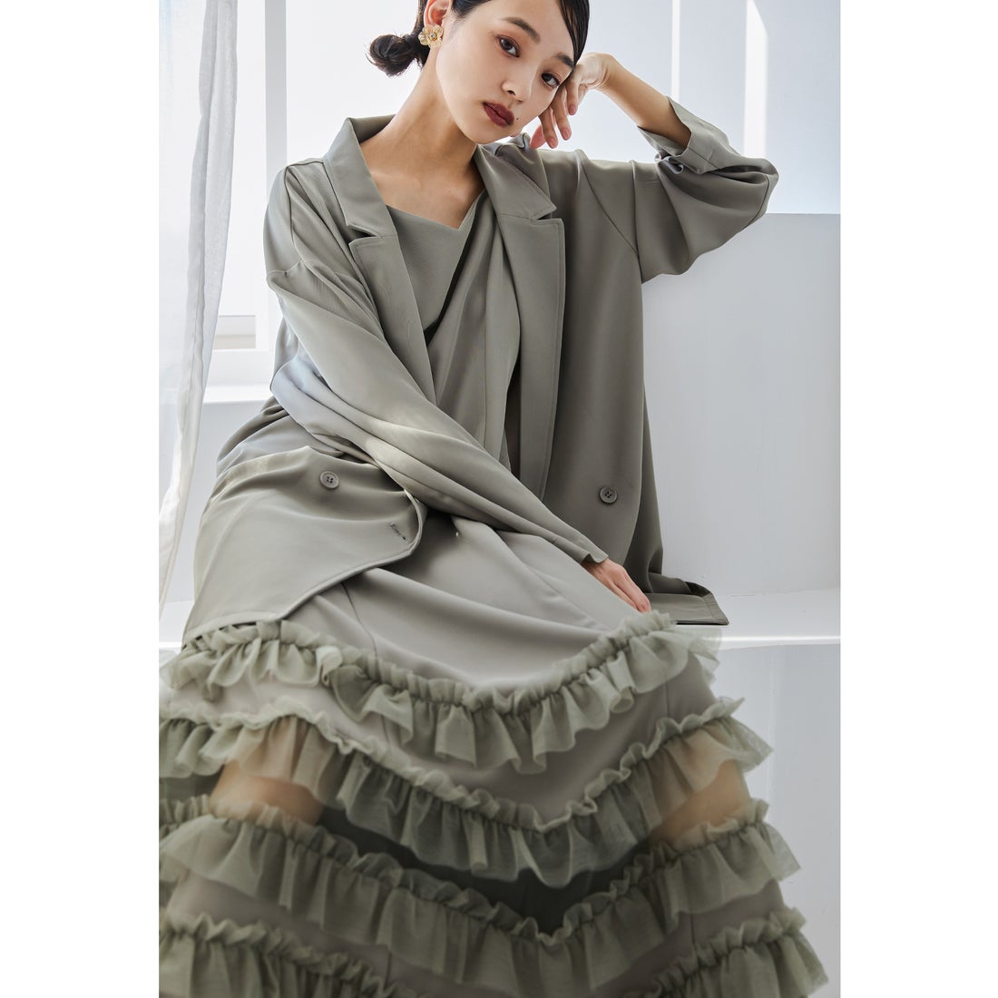 ニアナ niana トランスペアレントヘムセットアップドレス 2点セット