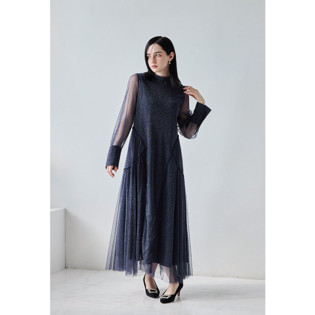 ニアナ niana ラメチュールAラインドレス マタニティ 妊婦 結婚式