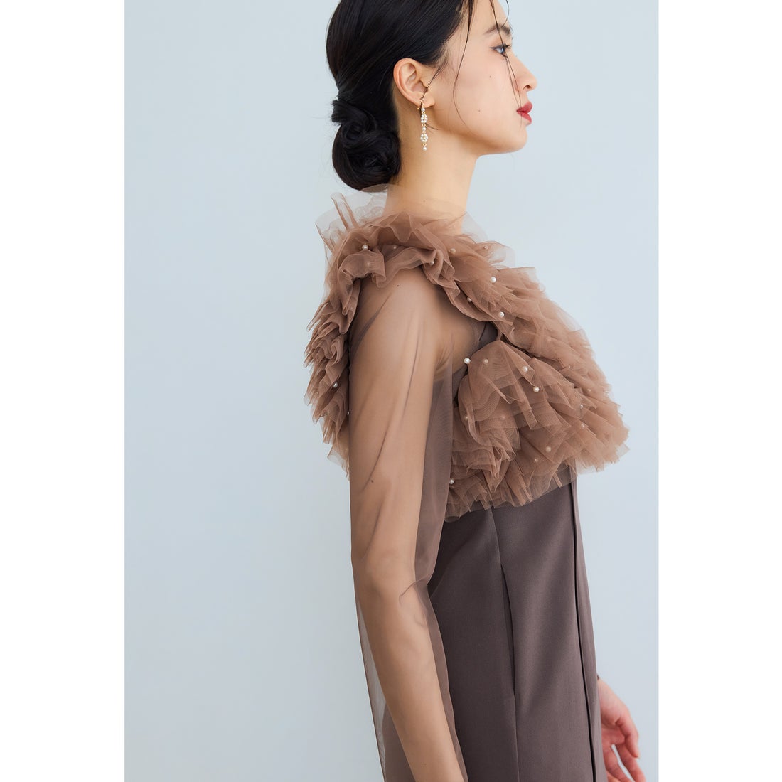 ニアナ niana パールビスチェドレス 2点セット チュール フリル 結婚式