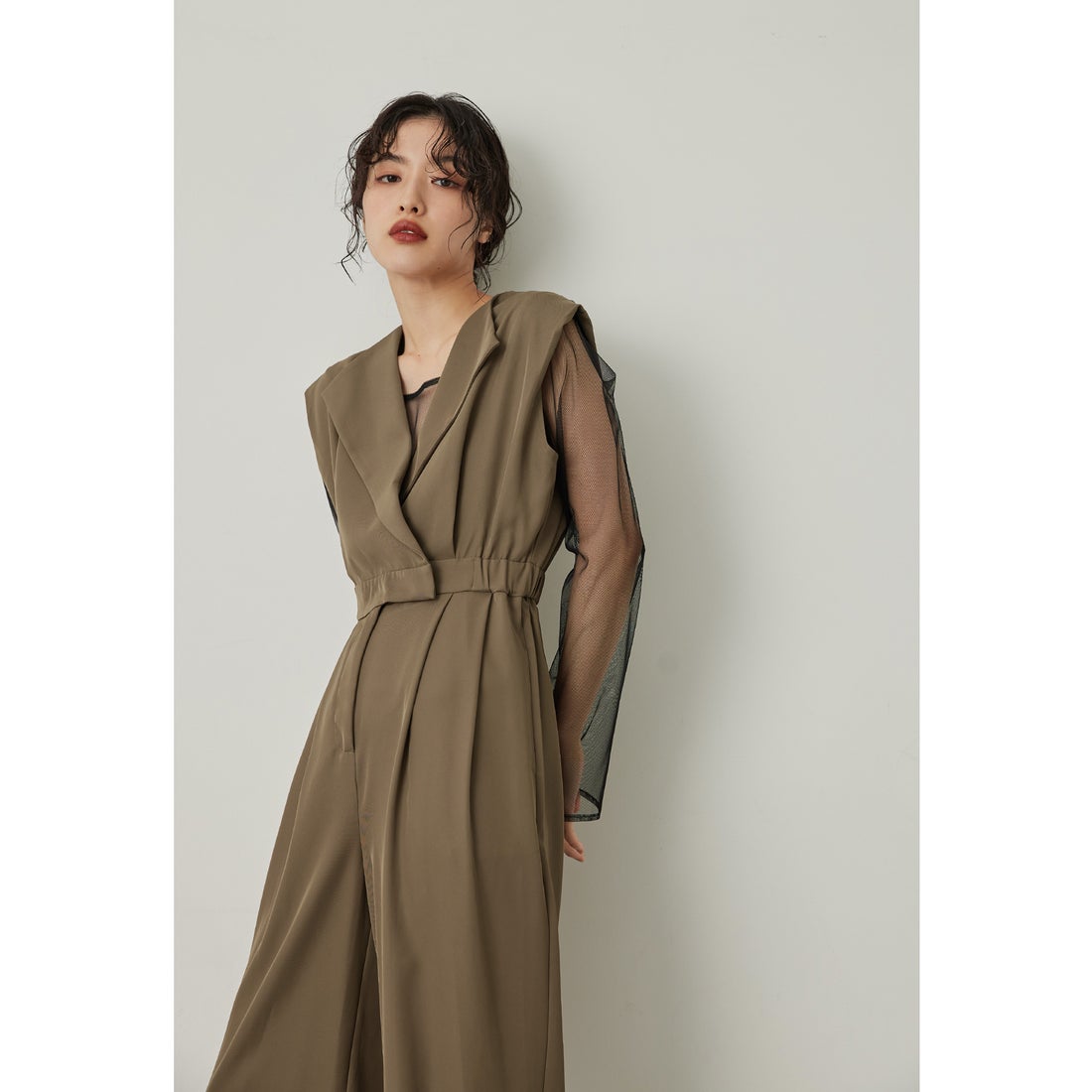 ニアナ niana スタンドアウトカラーオールインパンツ 2点セット パンツ