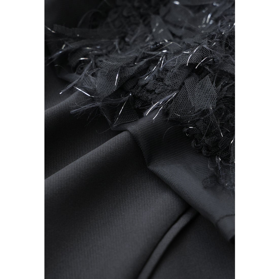 ニアナ niana フリンジグリッターノットドレス 秋冬 結婚式 成人式