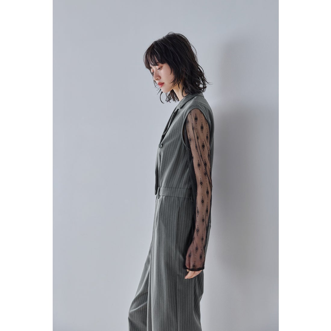 ニアナ niana テーラーカラーオールインワン 2点セット パンツドレス