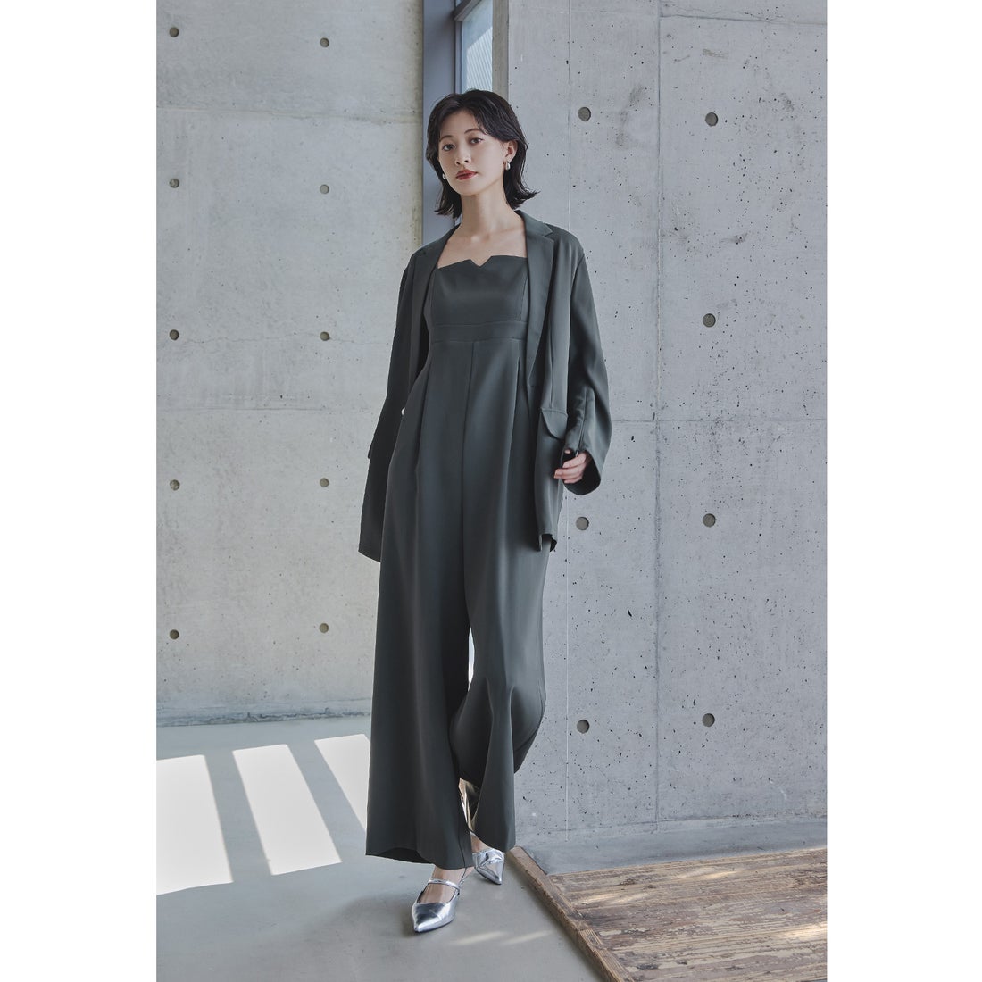 ニアナ niana ジャケットセットアップドレス 2点セット パンツドレス