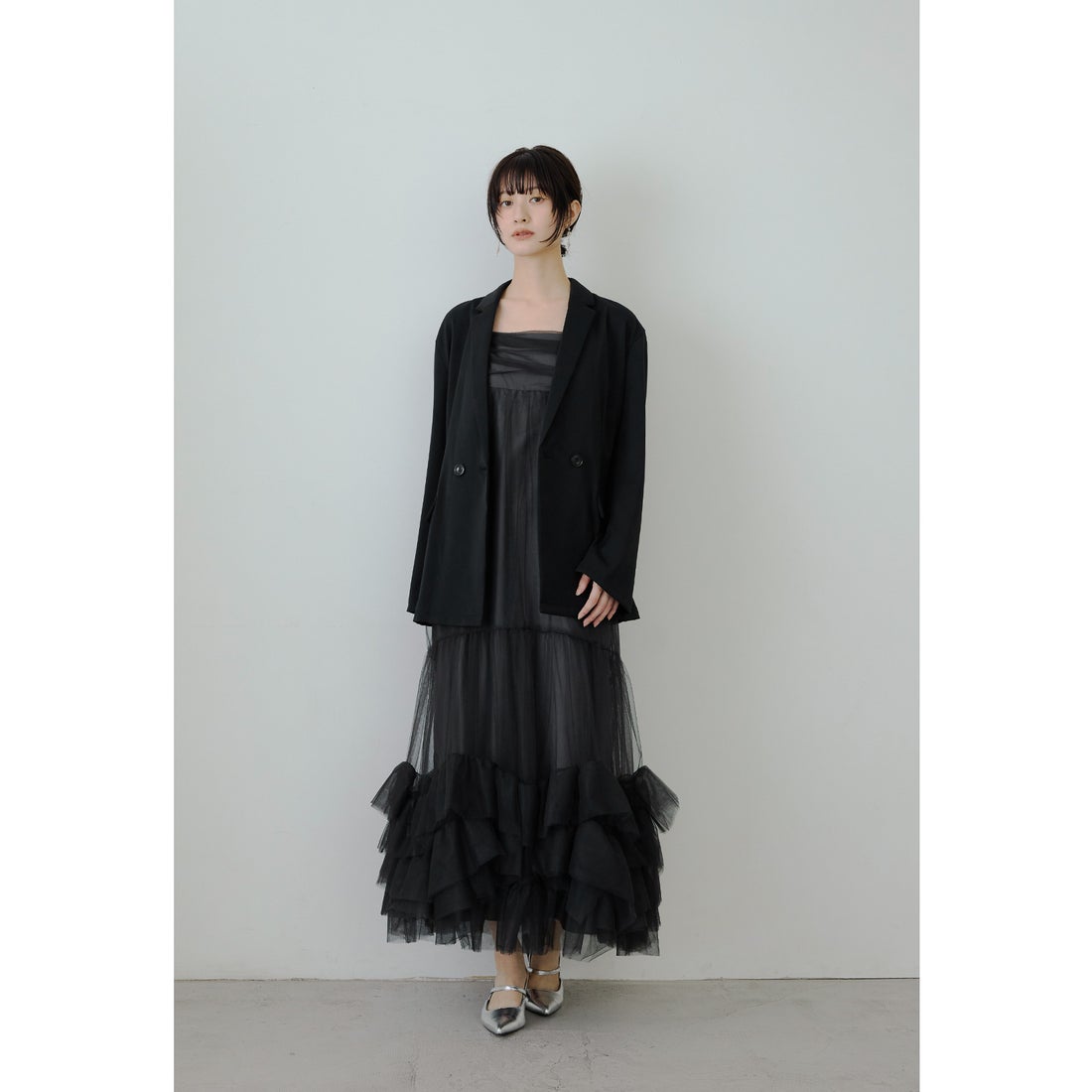 ニアナ niana ジャケットセットチュールフリルドレス 2点セット 結婚式