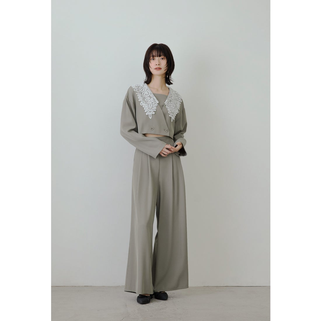 ニアナ niana ビッグカラーセットアップ 2点セット ジャケット