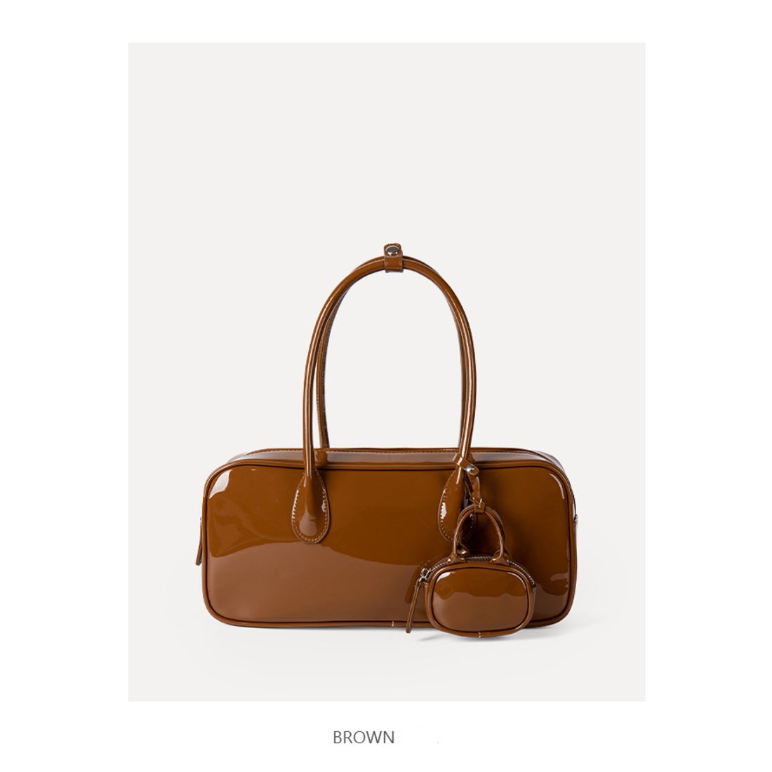 ニジブラ nijibra 可愛いミニポーチ付き ロングハンドルボストンバッグ