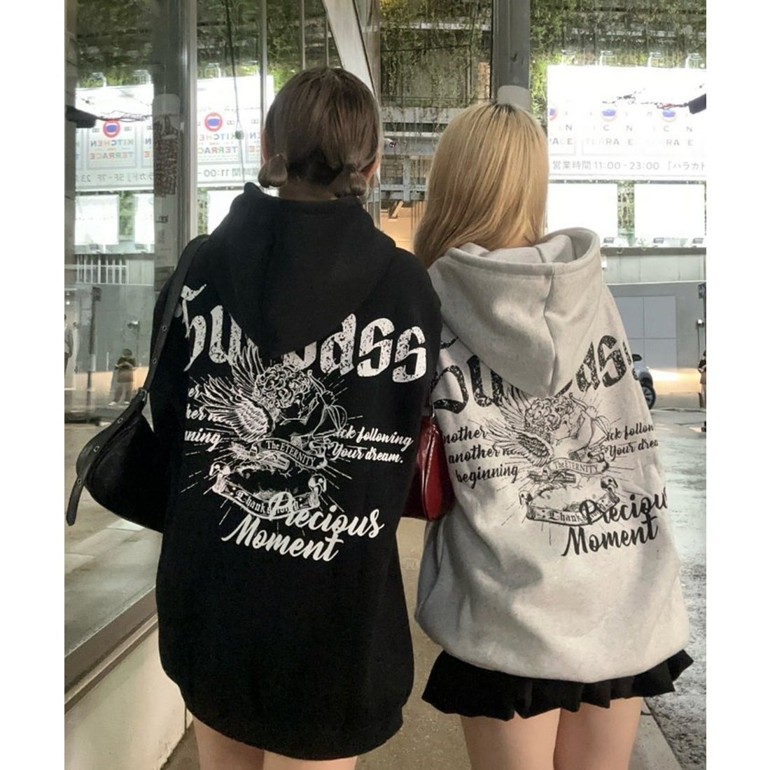 ナイスクラップ NICE CLAUP エンジェルプリント裏起毛パーカー （OTM