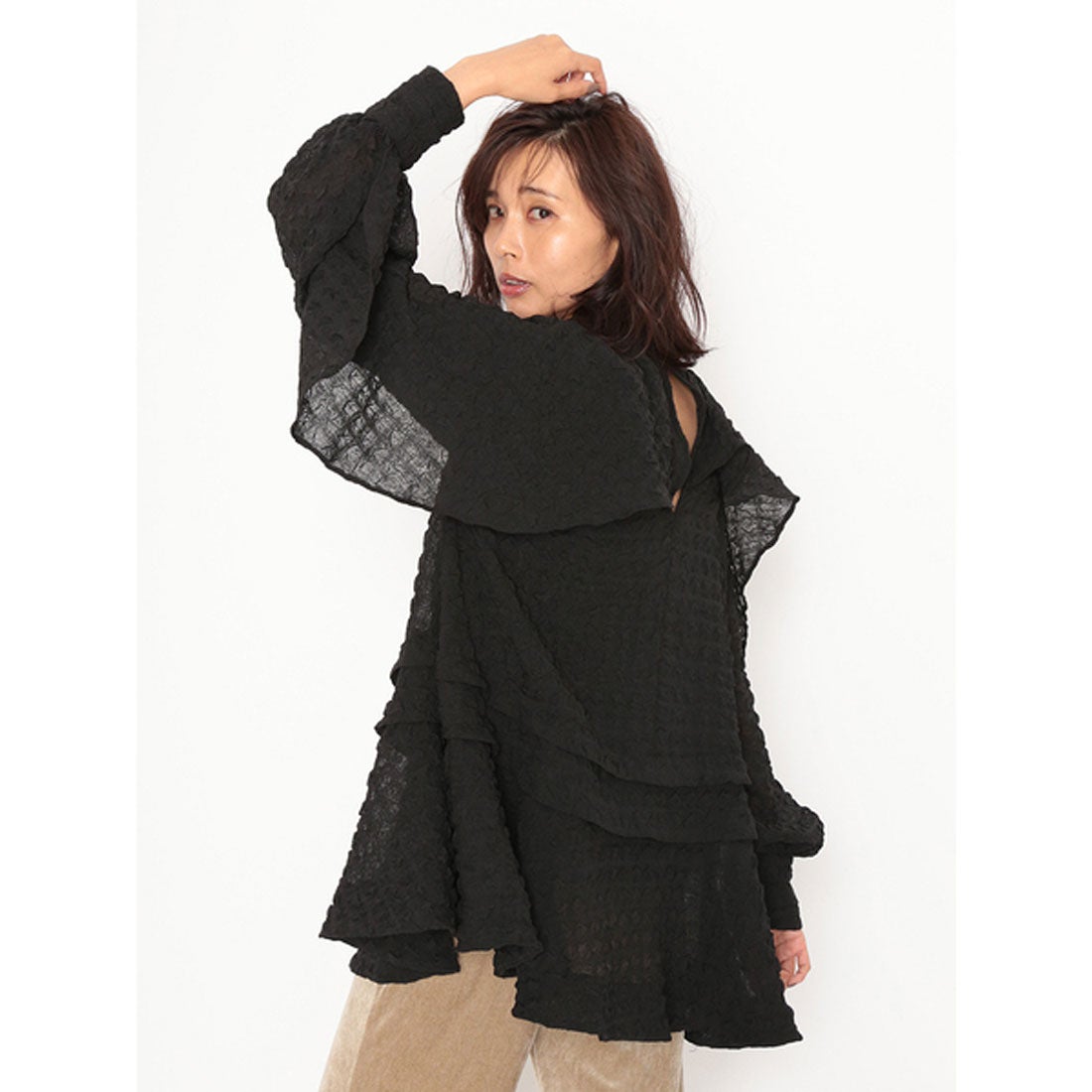 スナイデル SNIDEL エンボスシアーチュニックブラウス （ホワイト