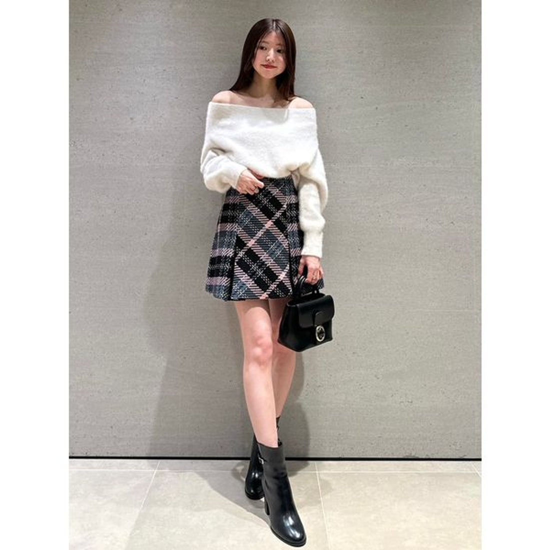 スナイデル SNIDEL ロービングチェックミニスカート （IVR