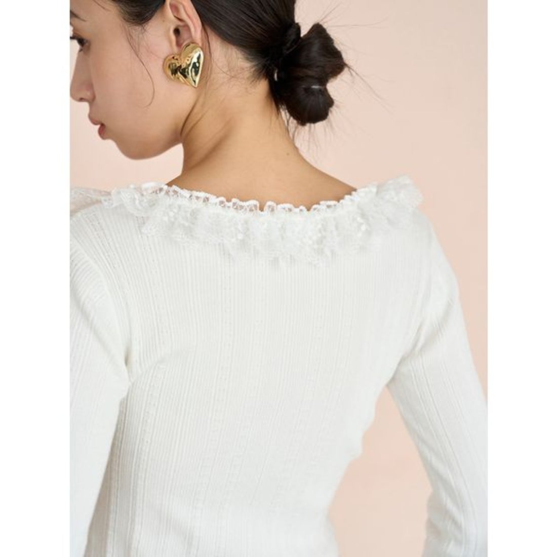 スナイデル SNIDEL Sustainableフリルニットプルオーバー （LBLU