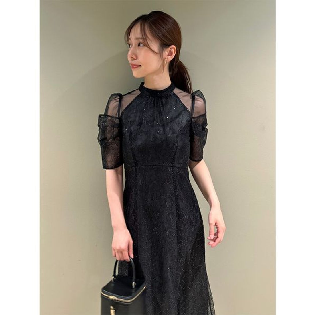 スナイデル SNIDEL スパンコールレースドレス （LGRY） -靴