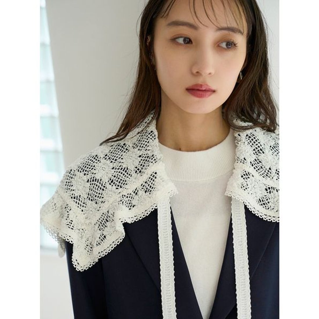 スナイデル SNIDEL レースカラーテーラードジャケット （GRY