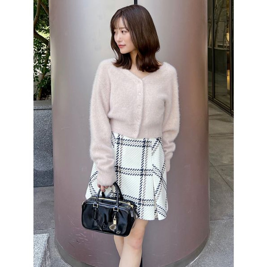 スナイデル SNIDEL Sustainableロービングチェックミニスカート （PNK