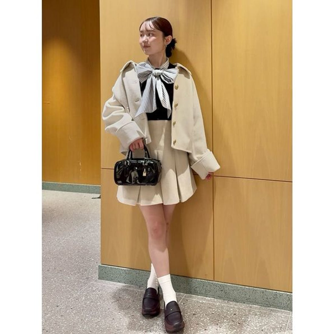 スナイデル SNIDEL ウエストリブプリーツミニスカート （BLK